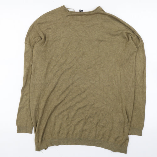 Primark Womens Green Round Neck  Viscose Pullover Jumper Size 10