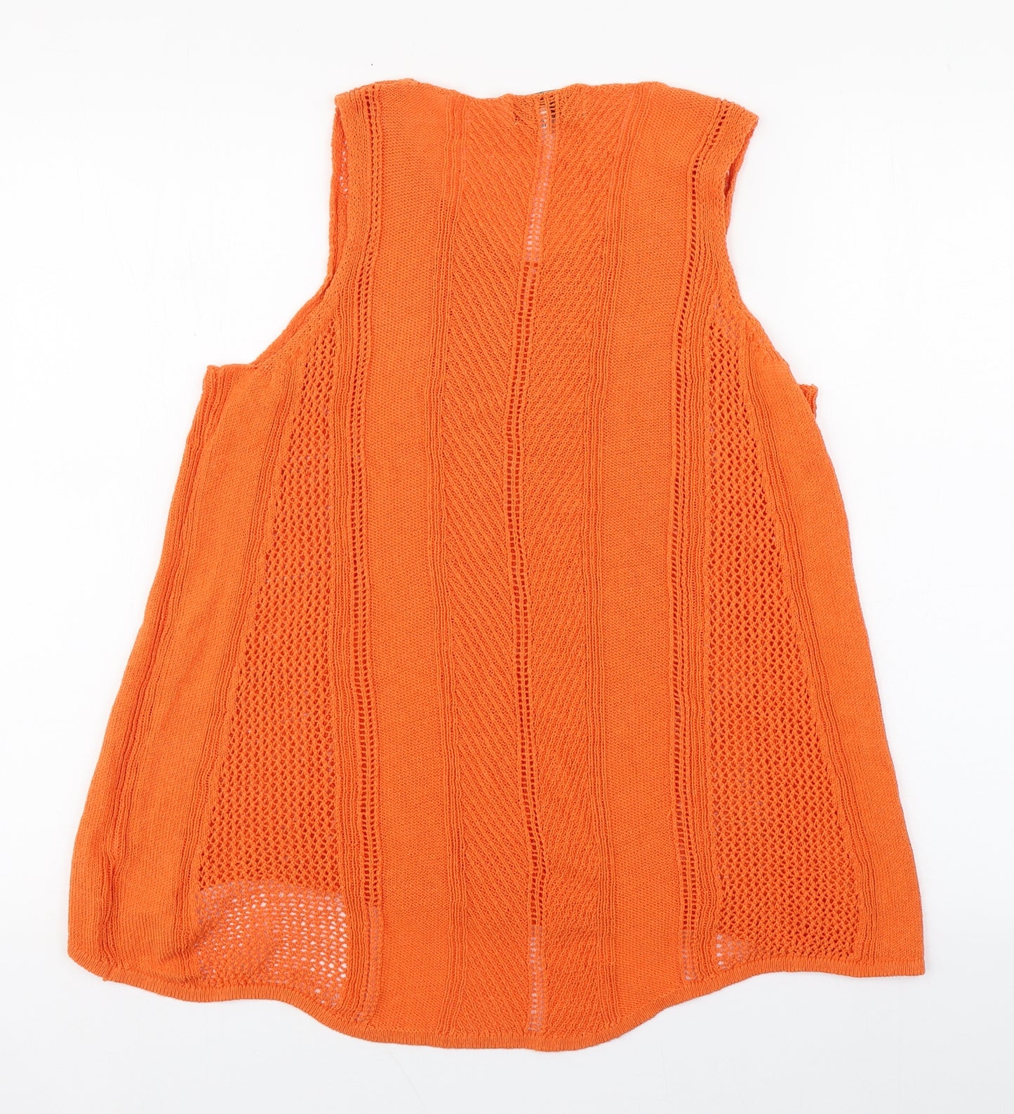 NEXT Womens Orange  Cotton Basic Tank Size 16 Round Neck