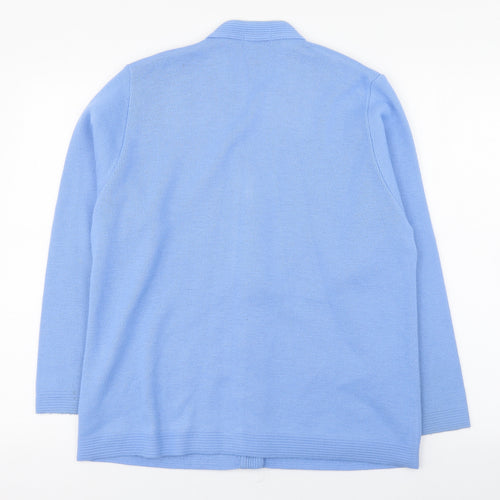 Care Womens Blue V-Neck  Acrylic Cardigan Jumper Size L