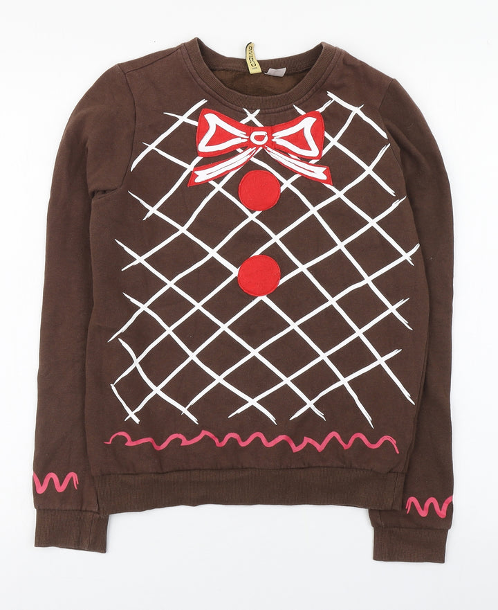 Divided Womens Brown Cotton Pullover Sweatshirt Size XS - Gingerbread