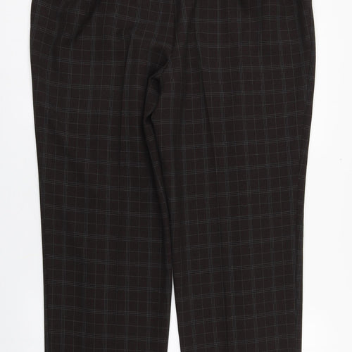 Marks and Spencer Womens Blue Plaid Polyester Trousers  Size 18 L27 in Regular