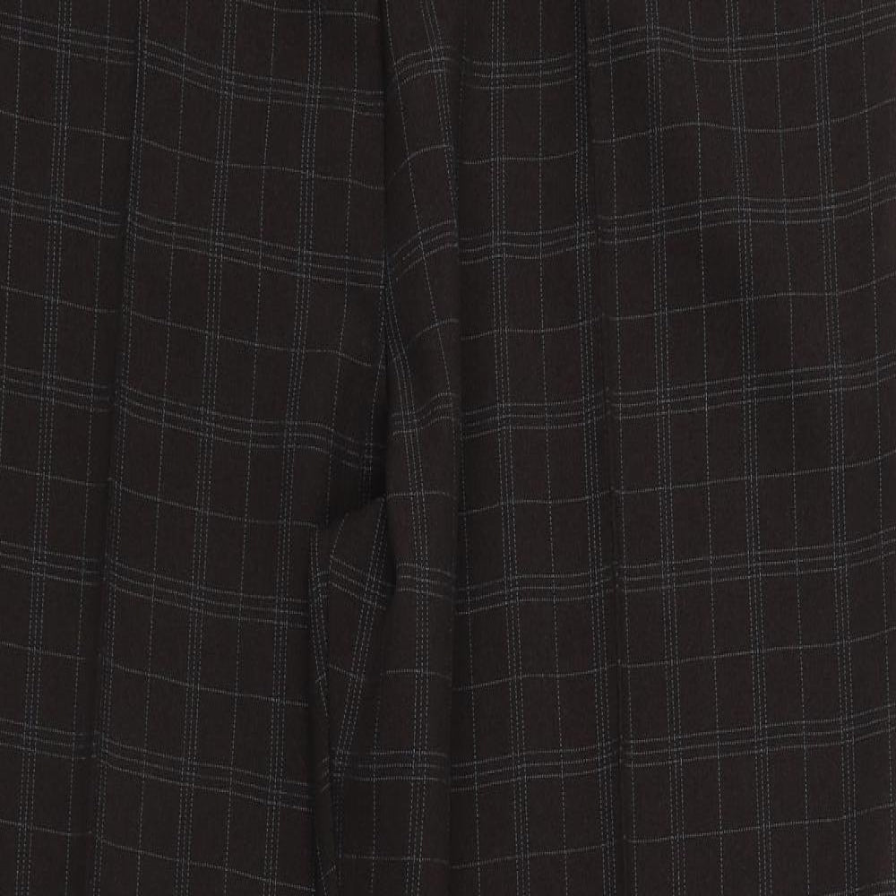 Marks and Spencer Womens Blue Plaid Polyester Trousers  Size 18 L27 in Regular