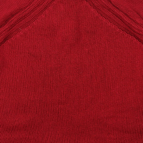 Per Una Womens Red Collared  Acrylic Full Zip Jumper Size M