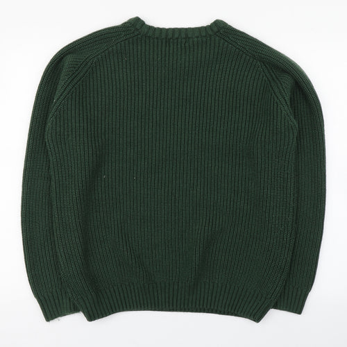 P.G.Field Mens Green Round Neck  Acrylic Pullover Jumper Size L