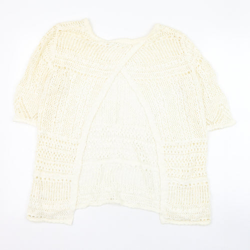 George Womens Ivory Round Neck  Cotton Pullover Jumper Size 10