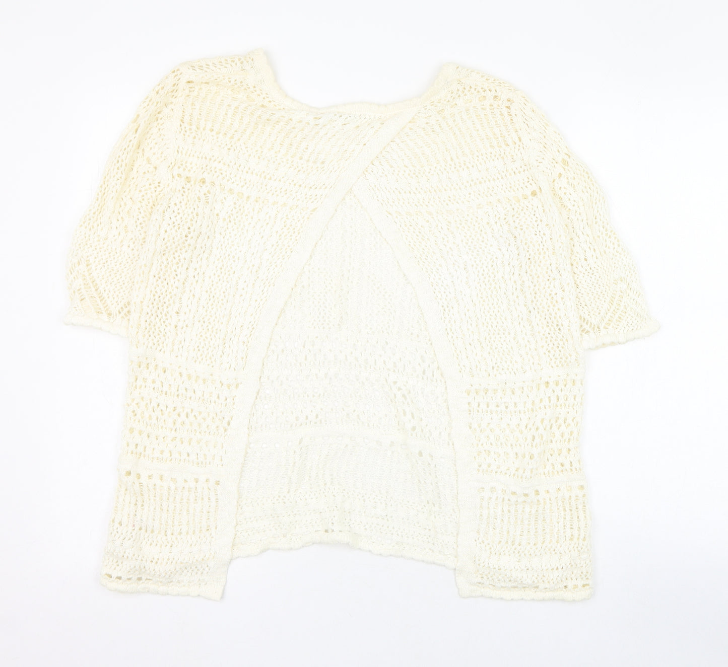 George Womens Ivory Round Neck  Cotton Pullover Jumper Size 10