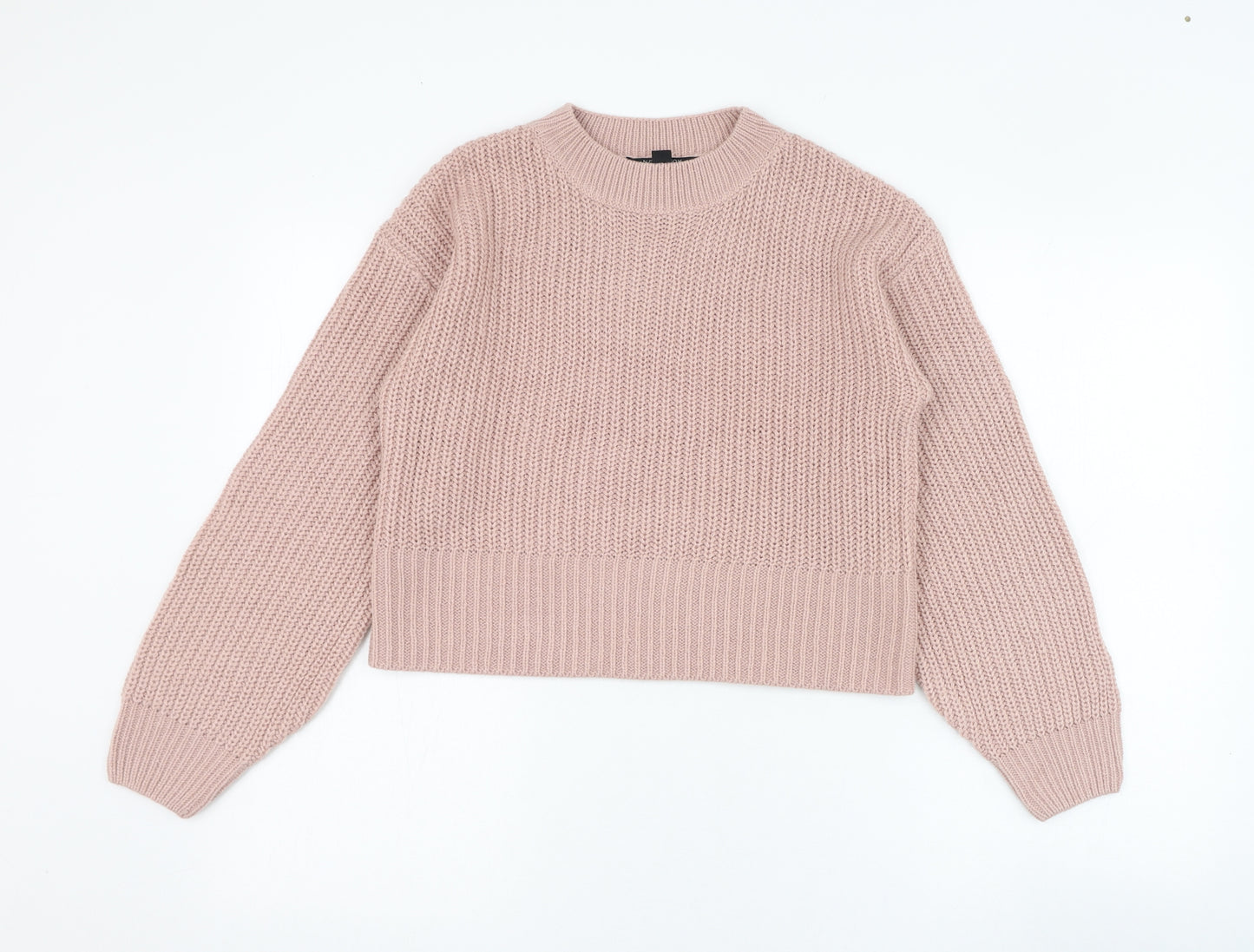 New Look Girls Pink Round Neck  Acrylic Pullover Jumper Size 12-13 Years  Pullover