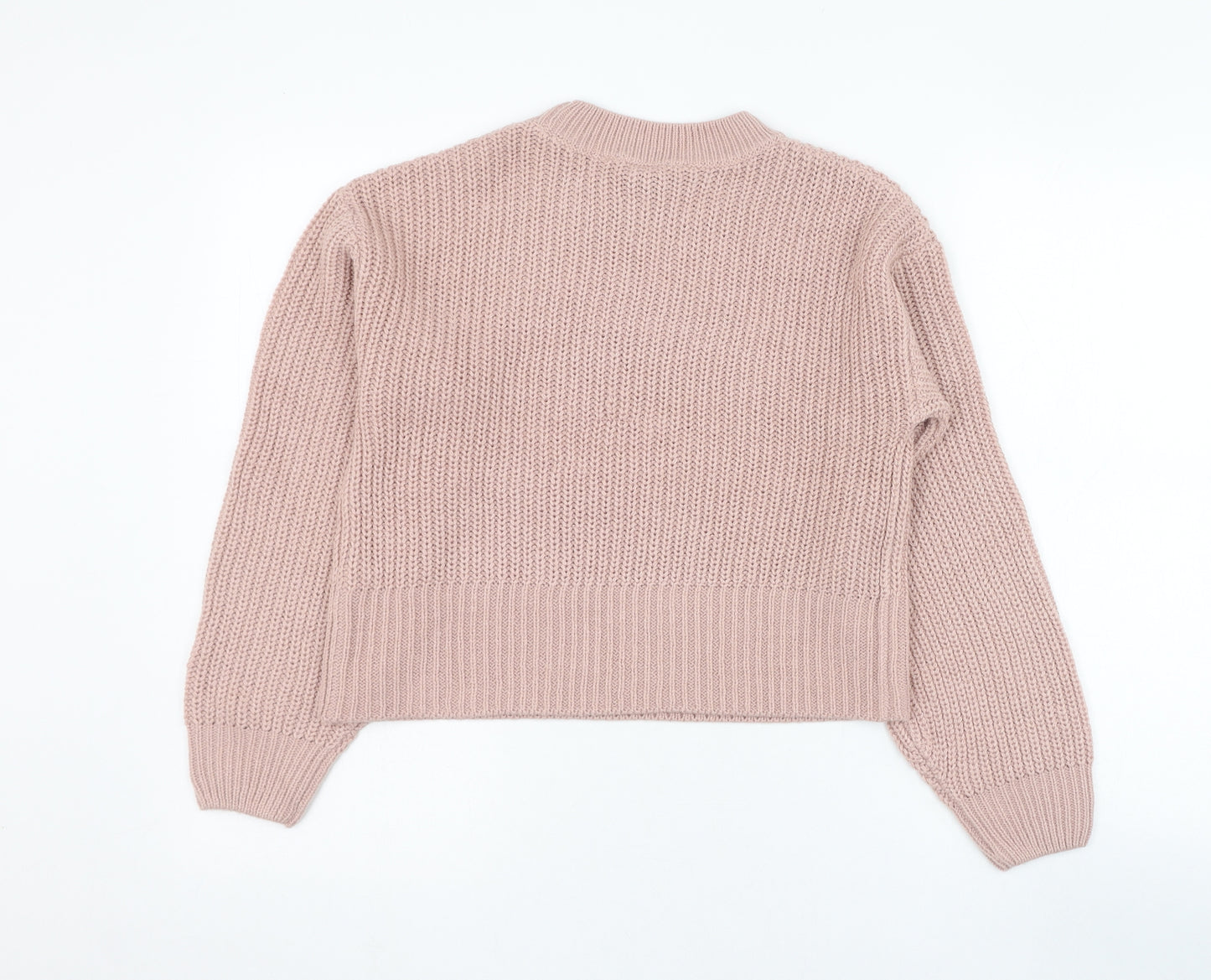 New Look Girls Pink Round Neck  Acrylic Pullover Jumper Size 12-13 Years  Pullover