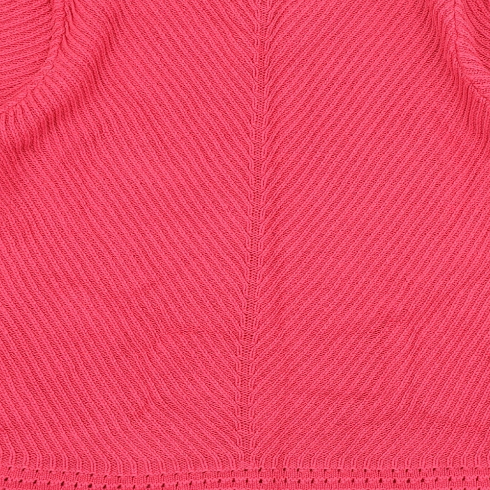 Marks and Spencer Womens Pink Round Neck  Cotton Pullover Jumper Size 16