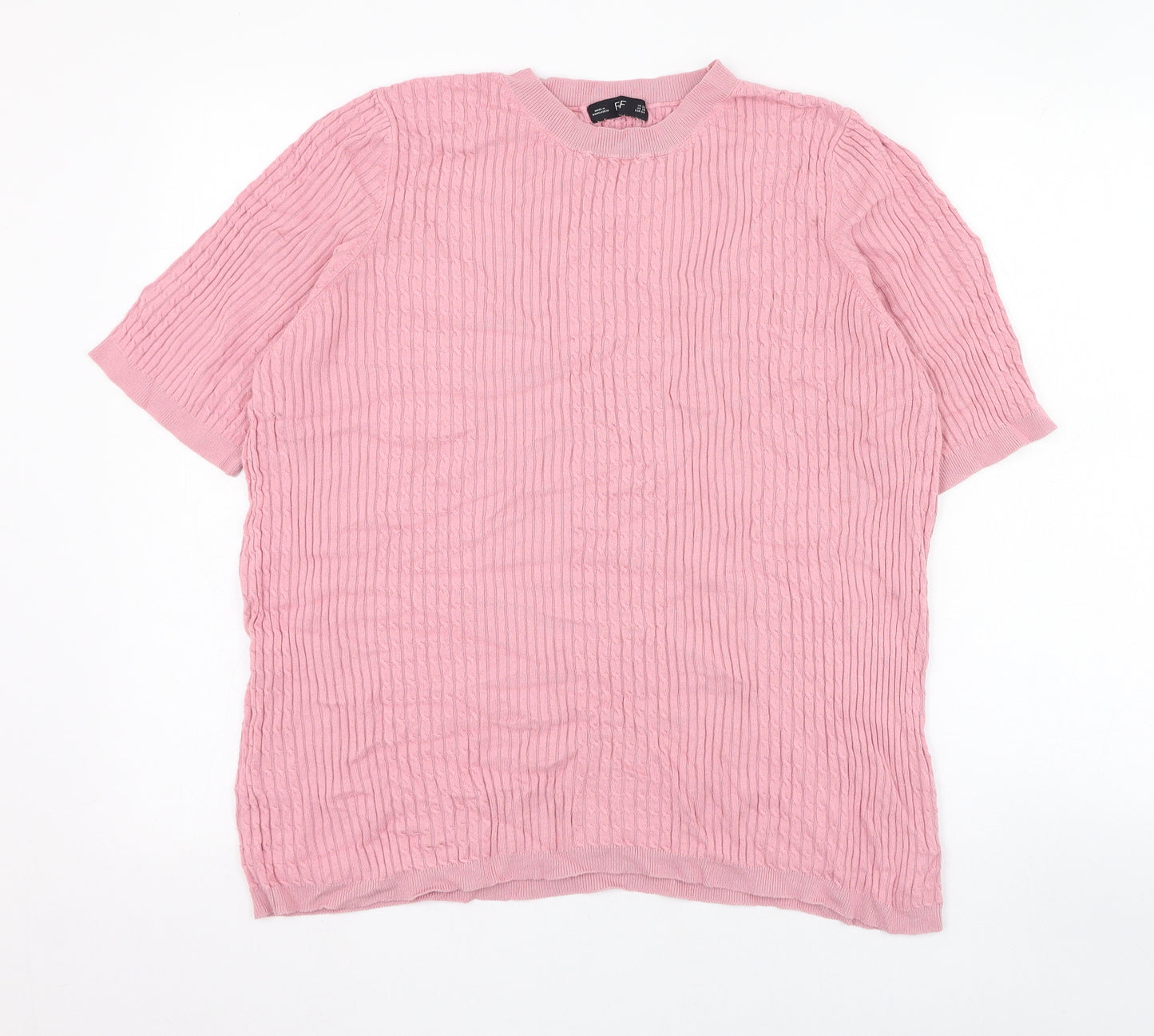 F&F Womens Pink Round Neck  Viscose Pullover Jumper Size 22