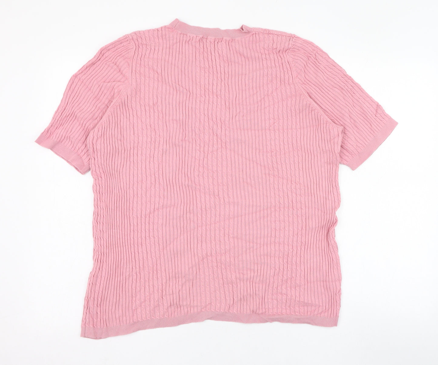 F&F Womens Pink Round Neck  Viscose Pullover Jumper Size 22