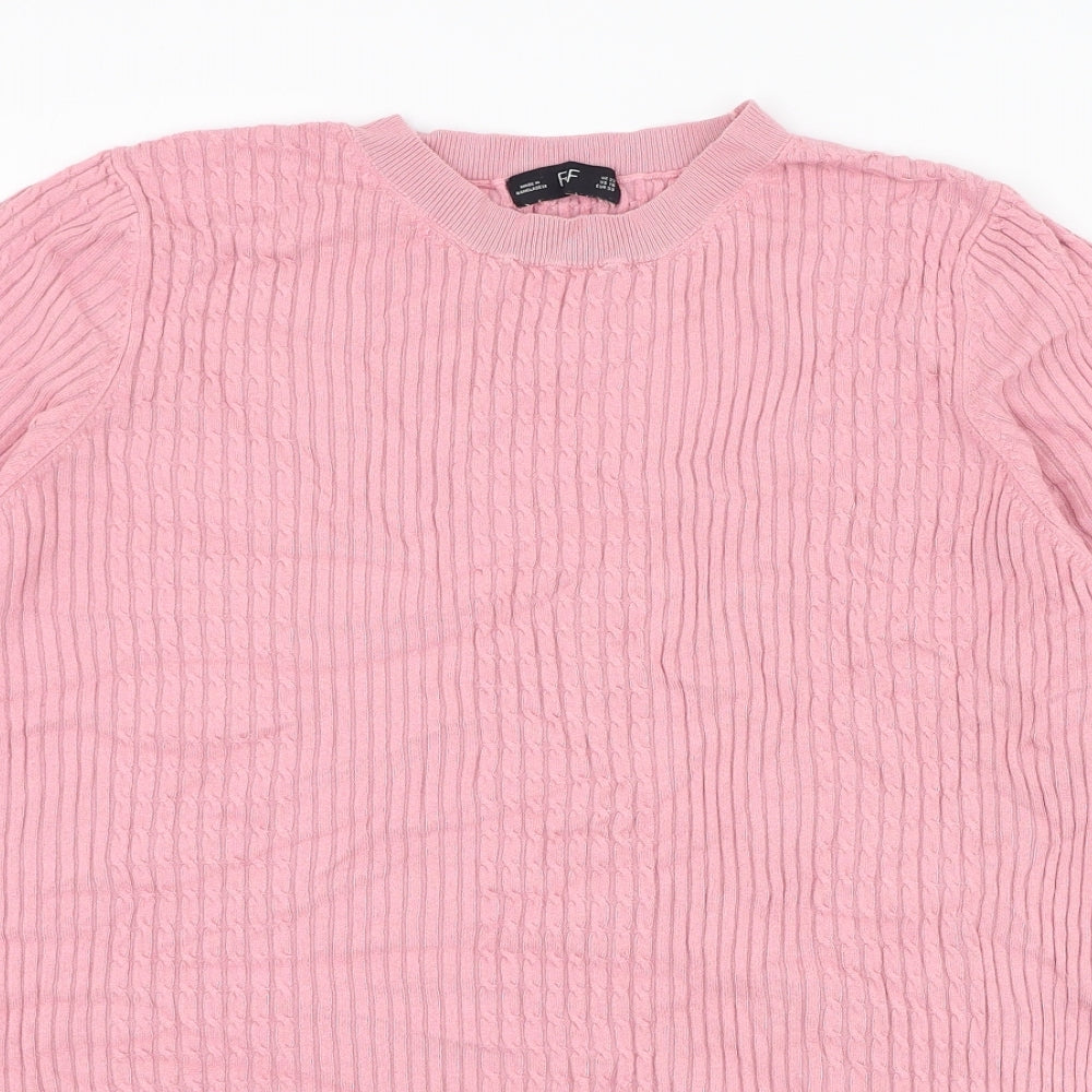 F&F Womens Pink Round Neck  Viscose Pullover Jumper Size 22