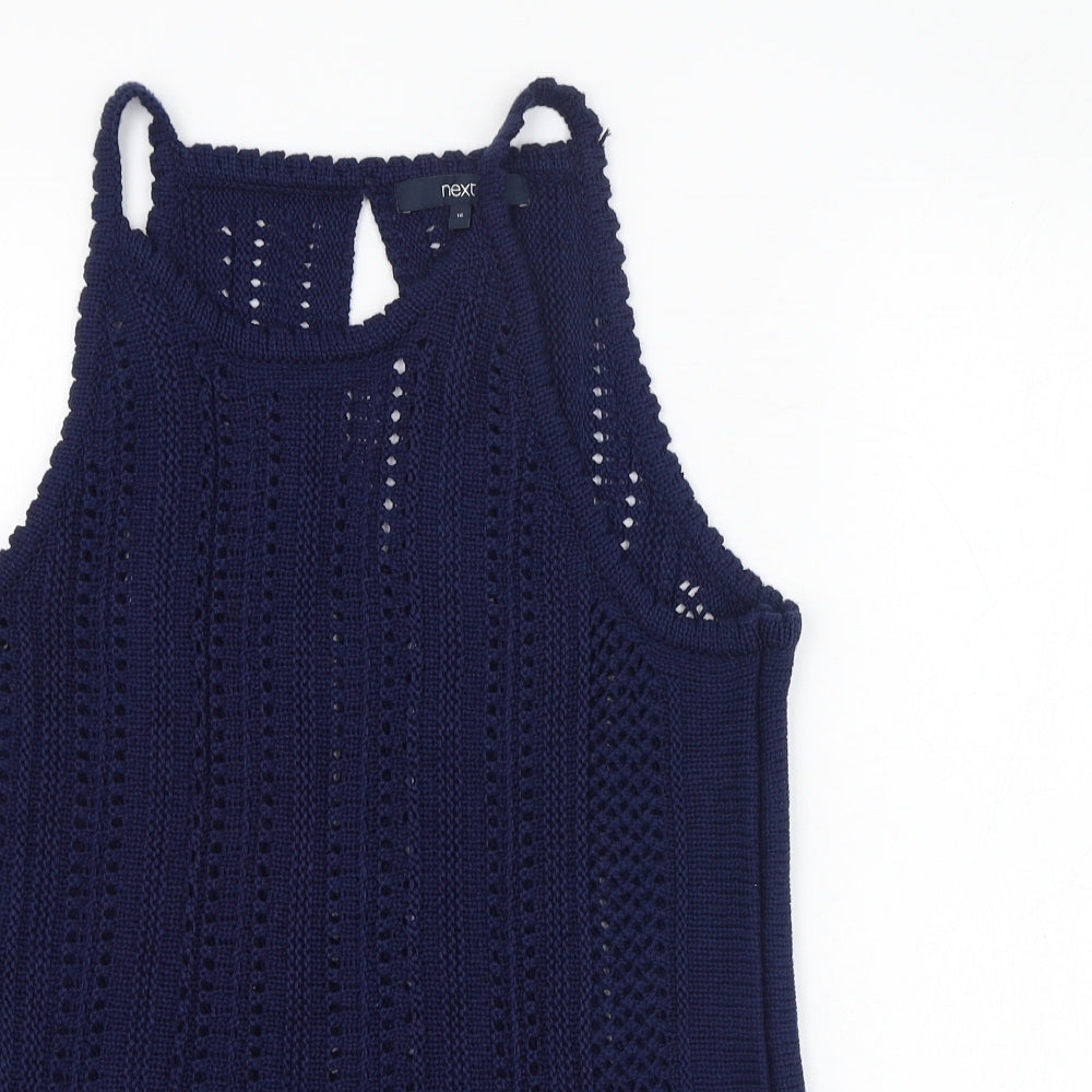 NEXT Womens Blue  Polyester Basic Tank Size 16 Round Neck