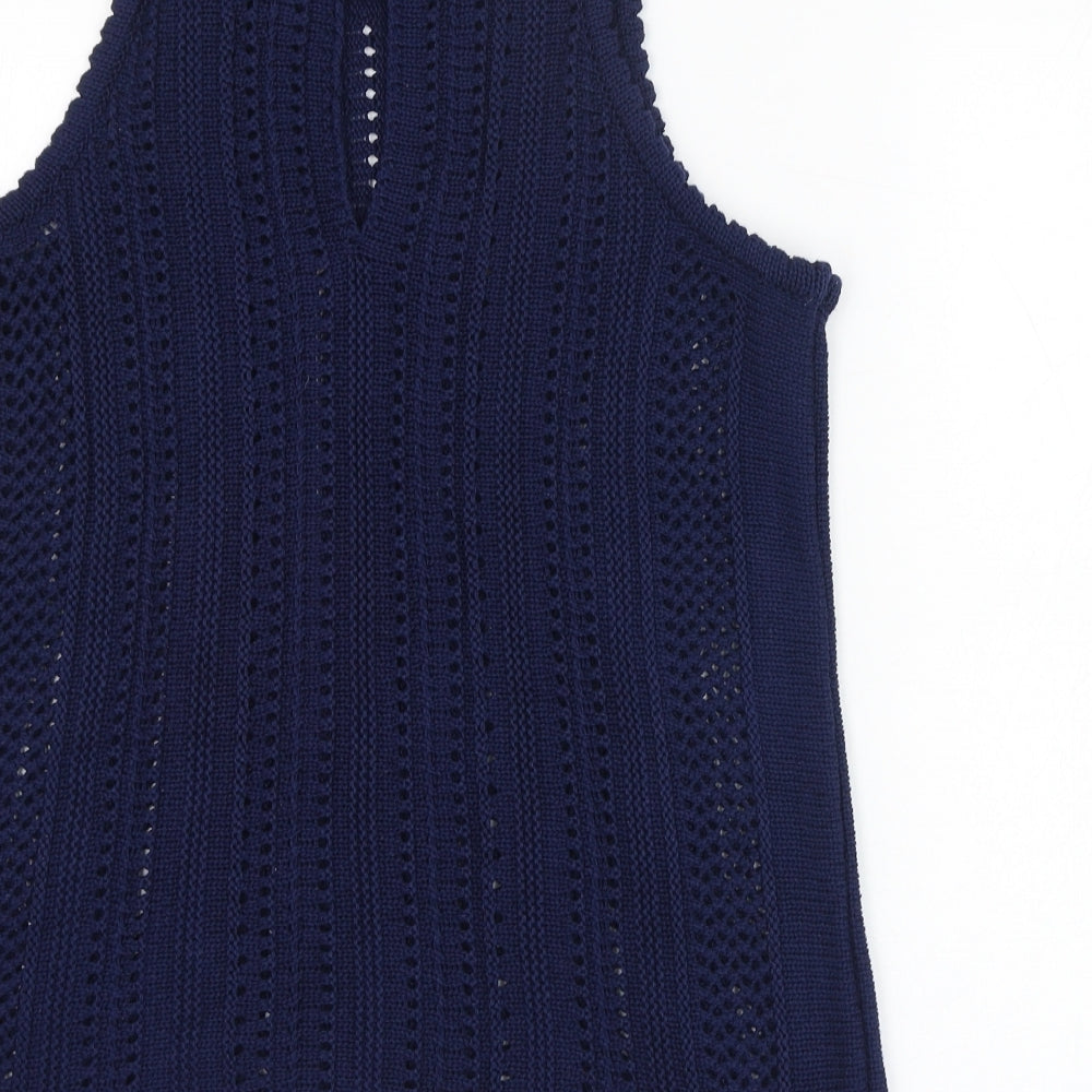 NEXT Womens Blue  Polyester Basic Tank Size 16 Round Neck