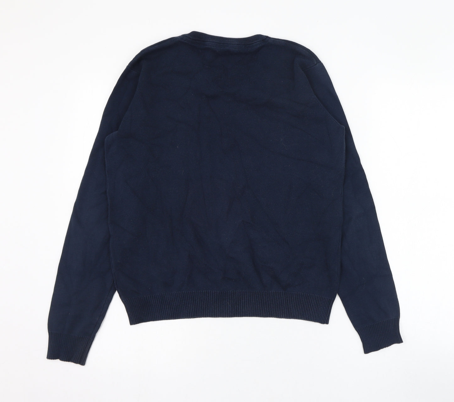 Marks and Spencer Boys Blue V-Neck  Cotton Pullover Jumper Size 12-13 Years  Pullover - School