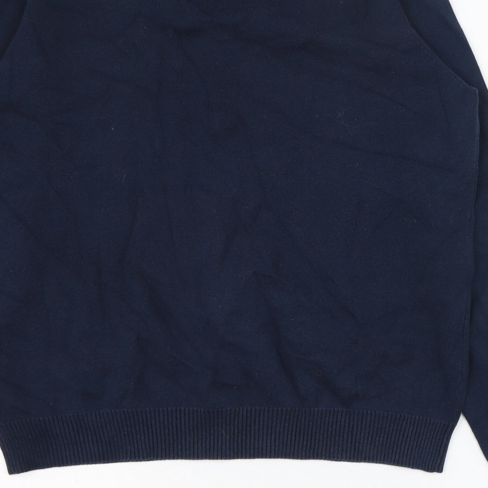 Marks and Spencer Boys Blue V-Neck  Cotton Pullover Jumper Size 12-13 Years  Pullover - School