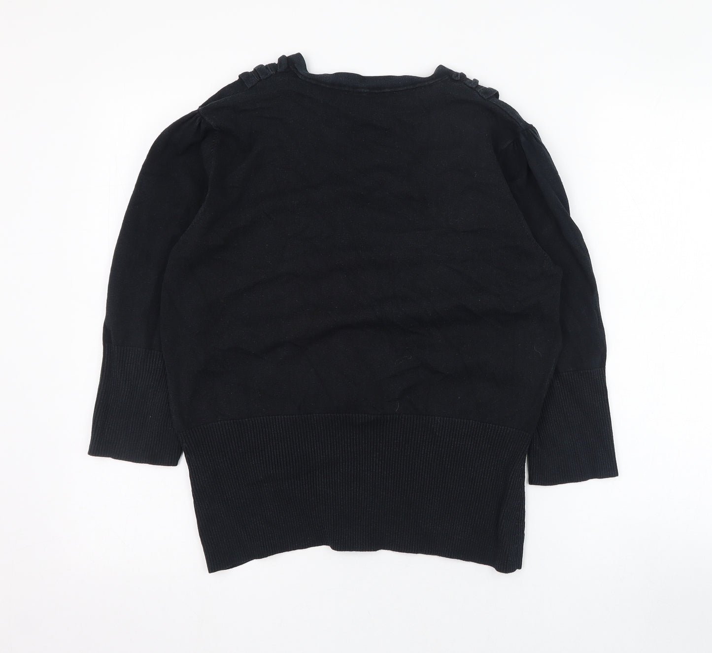 Julien Macdonald Womens Black V-Neck  Polyester Cardigan Jumper Size 18