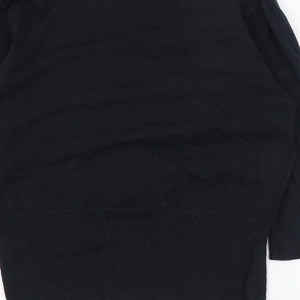 Julien Macdonald Womens Black V-Neck  Polyester Cardigan Jumper Size 18