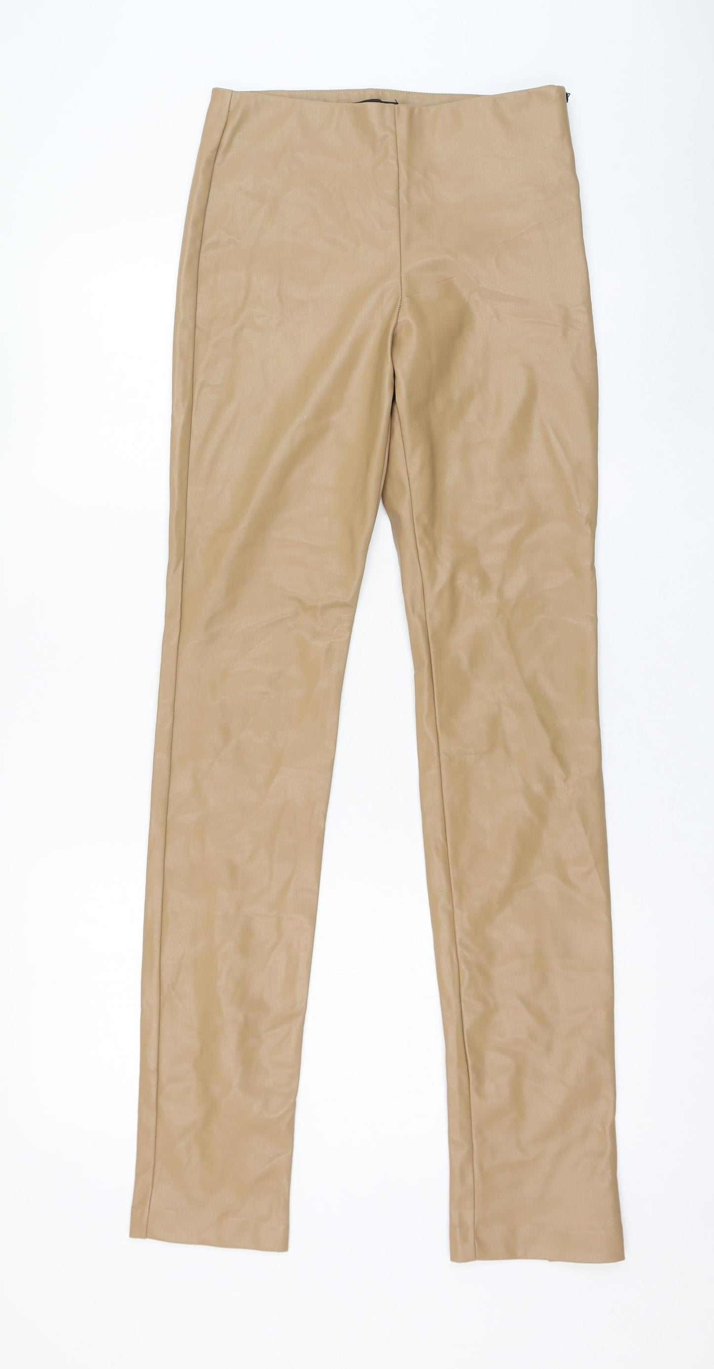 Zara Womens Brown  Polyester Capri Trousers Size S L32 in Regular Zip - `