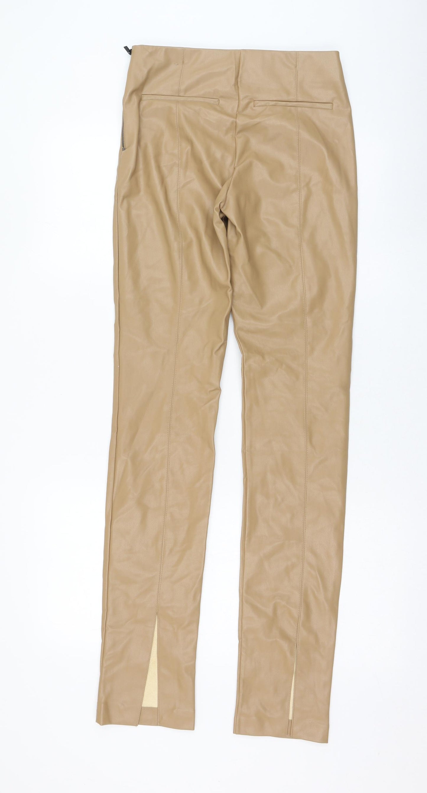 Zara Womens Brown  Polyester Capri Trousers Size S L32 in Regular Zip - `