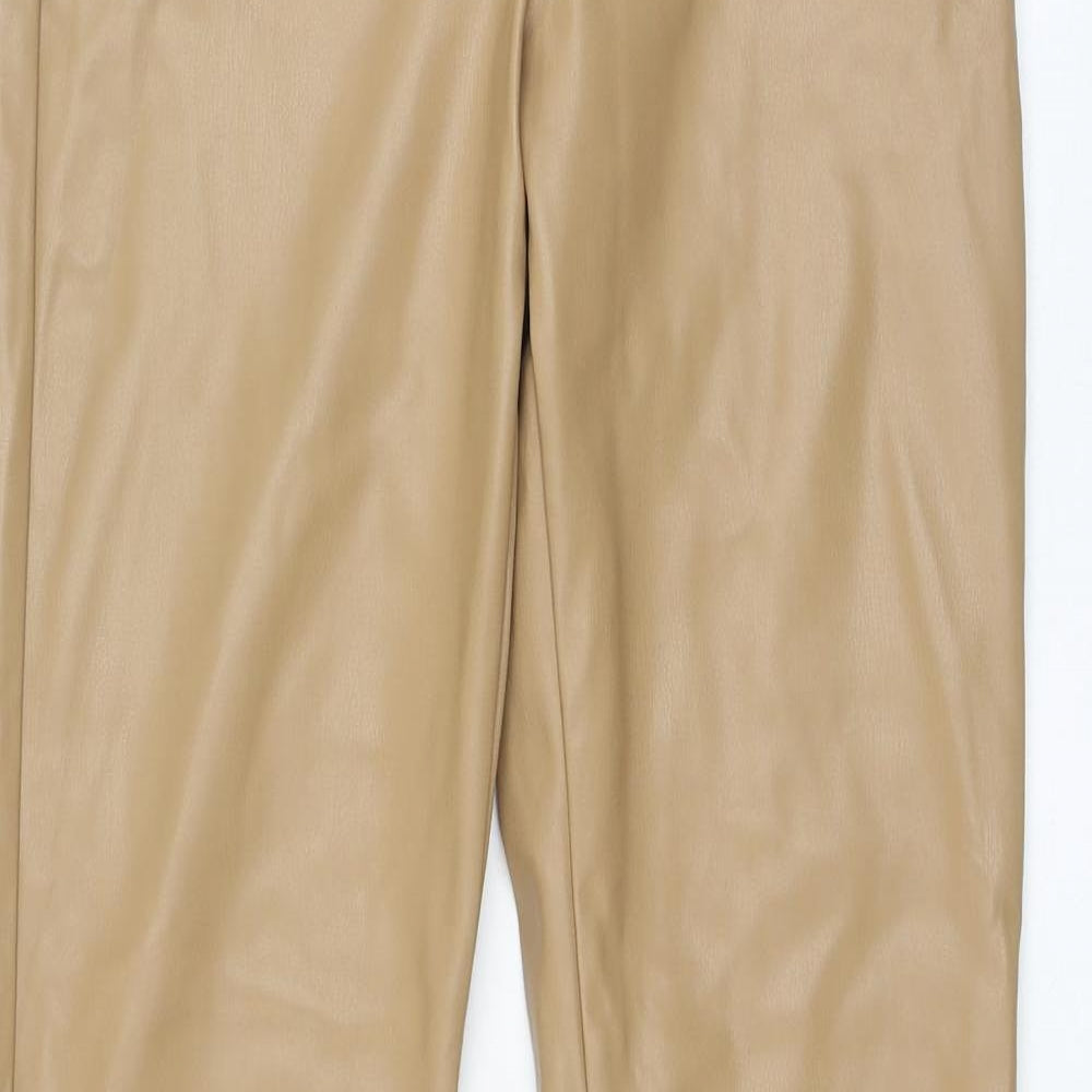 Zara Womens Brown  Polyester Capri Trousers Size S L32 in Regular Zip - `