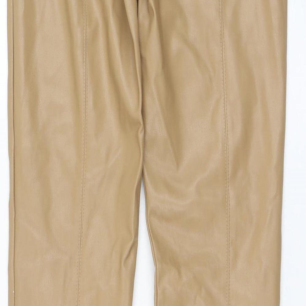 Zara Womens Brown  Polyester Capri Trousers Size S L32 in Regular Zip - `
