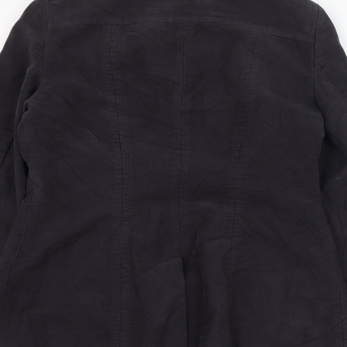 Jigsaw Womens Black   Overcoat Jacket Size L  Button