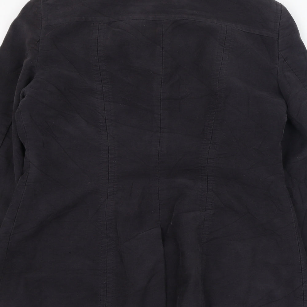 Jigsaw Womens Black   Overcoat Jacket Size L  Button
