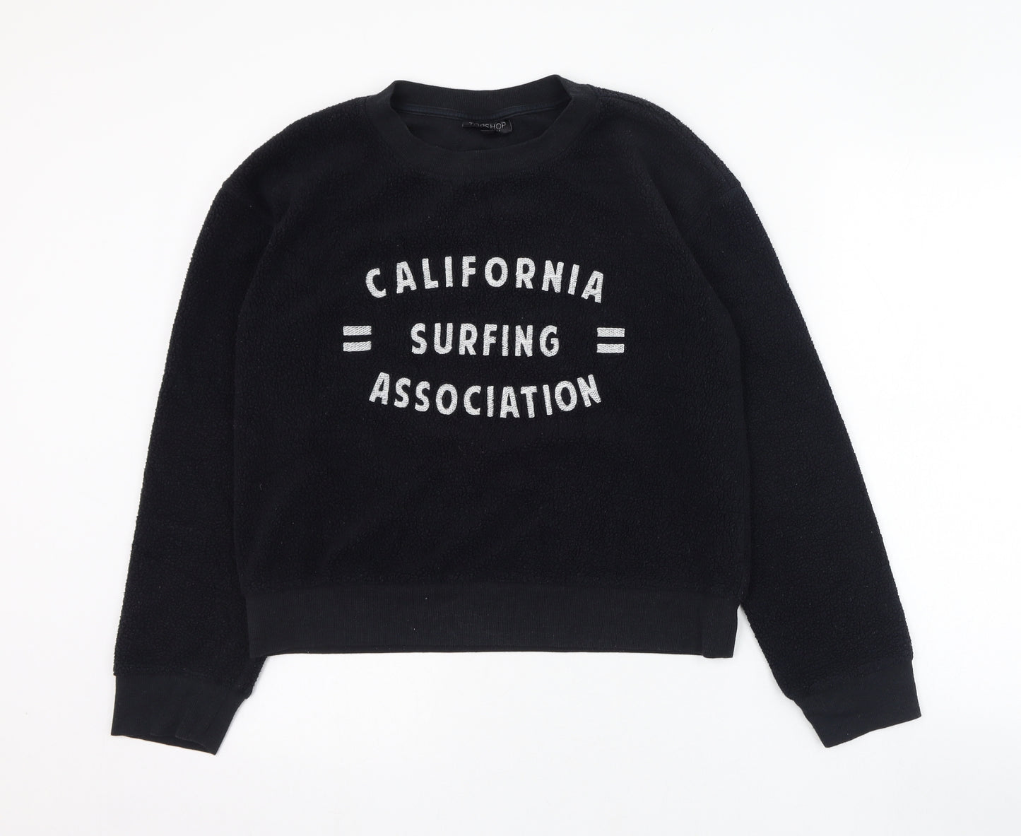 Topshop Womens Black  Polyester Pullover Sweatshirt Size 8  Pullover - California Surfing Association
