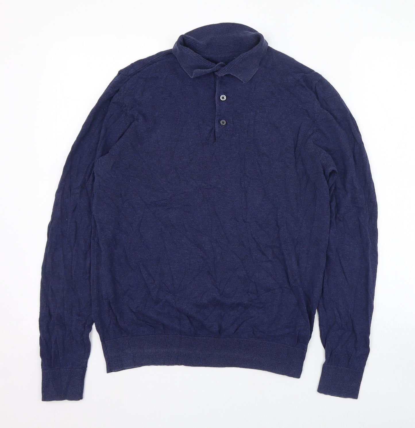 TU Mens Blue  Cotton  Polo Size S Collared Pullover