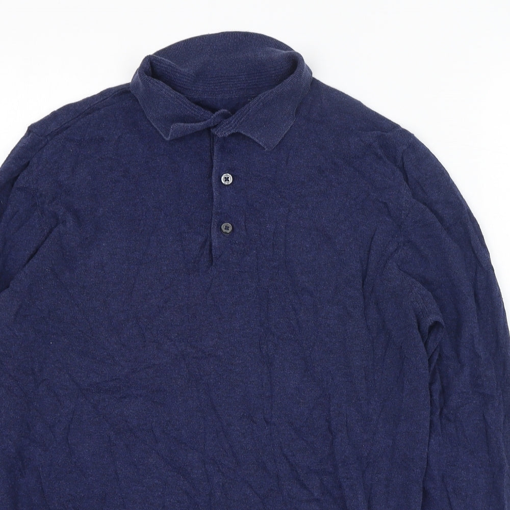 TU Mens Blue  Cotton  Polo Size S Collared Pullover