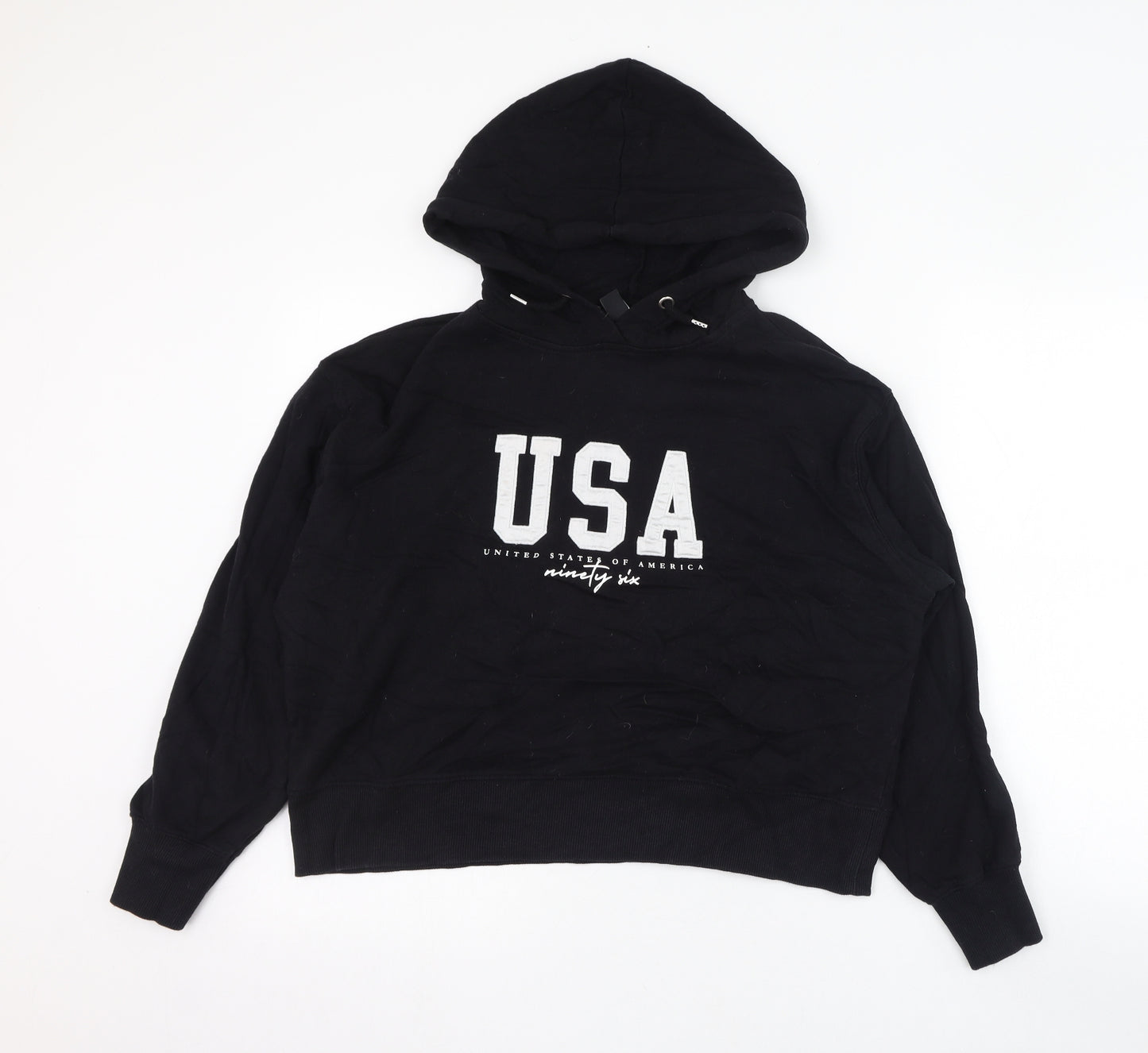 New Look Womens Black  Cotton Pullover Hoodie Size S  Pullover - USA