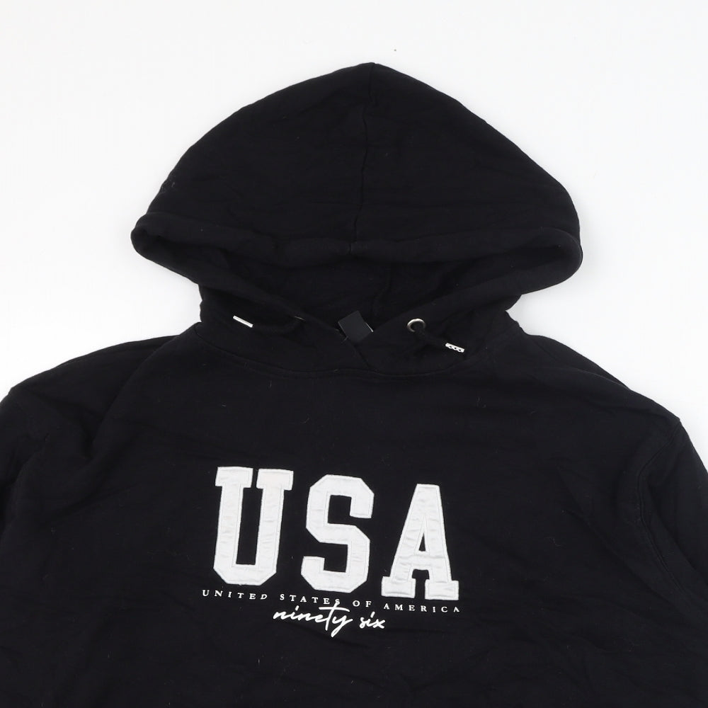 New Look Womens Black  Cotton Pullover Hoodie Size S  Pullover - USA