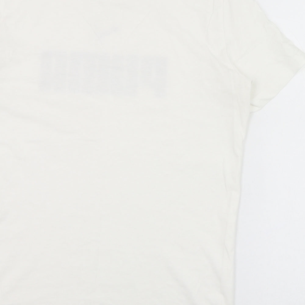 PUMA Boys Ivory  Polyester Basic T-Shirt Size 13-14 Years Roll Neck Pullover