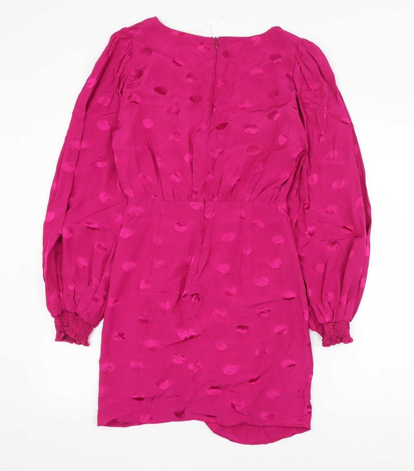 Zara Womens Pink  Polyester Mini  Size S  V-Neck Zip