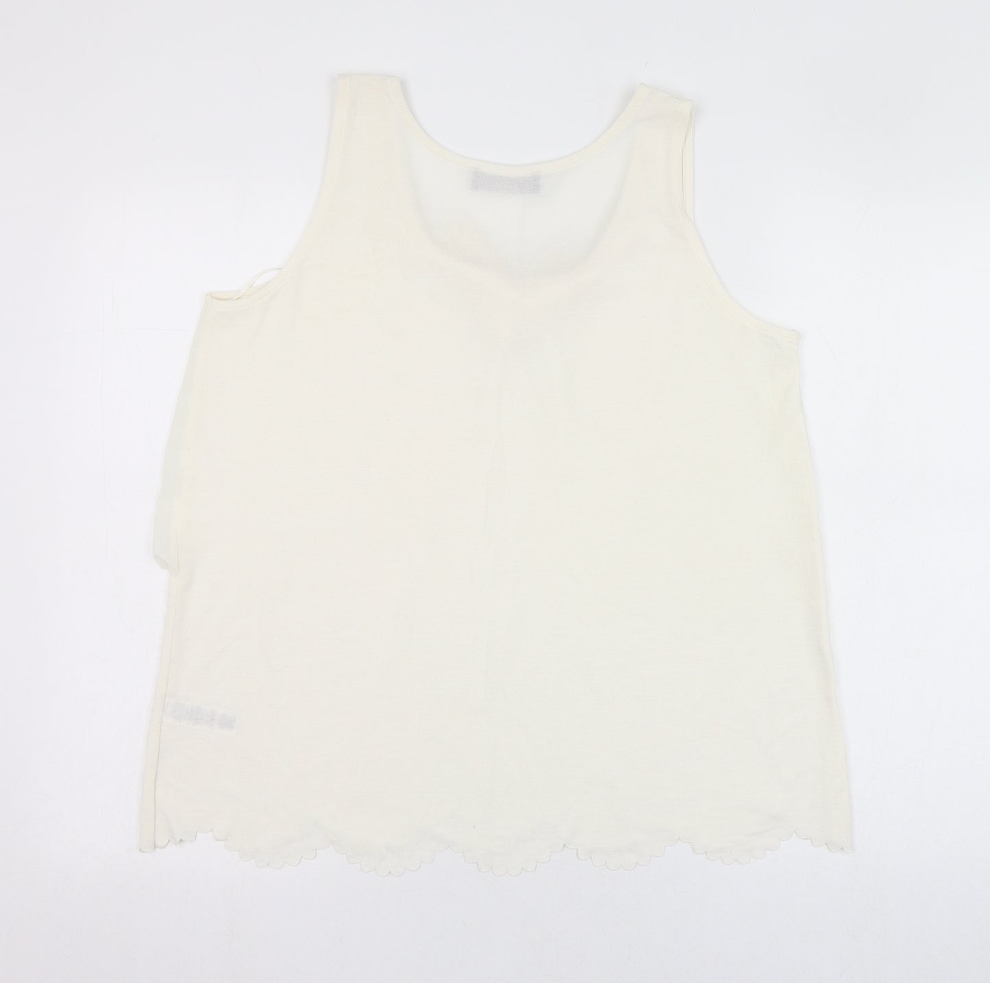 Savida Womens Ivory  Polyester Basic Tank Size 18 Round Neck