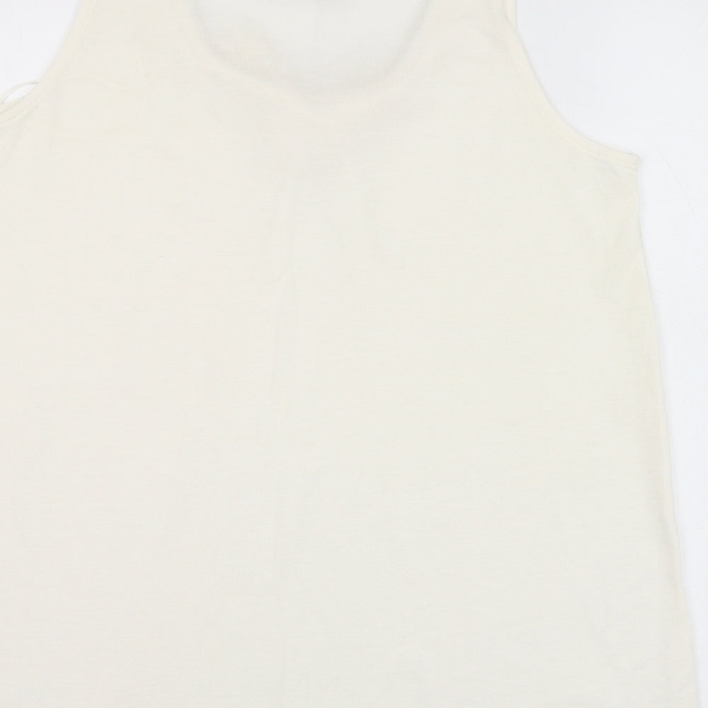 Savida Womens Ivory  Polyester Basic Tank Size 18 Round Neck