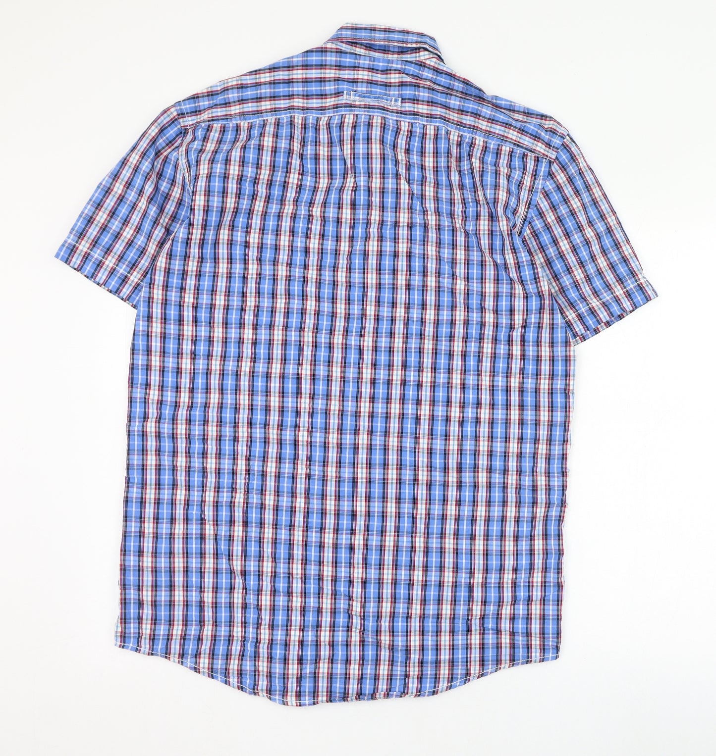 Camel Active Mens Blue Check Cotton  Button-Up Size M Collared Button