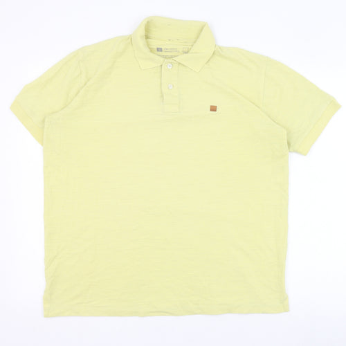 Empty Mens Yellow  Polyester  Polo Size L Collared Pullover