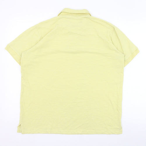 Empty Mens Yellow  Polyester  Polo Size L Collared Pullover