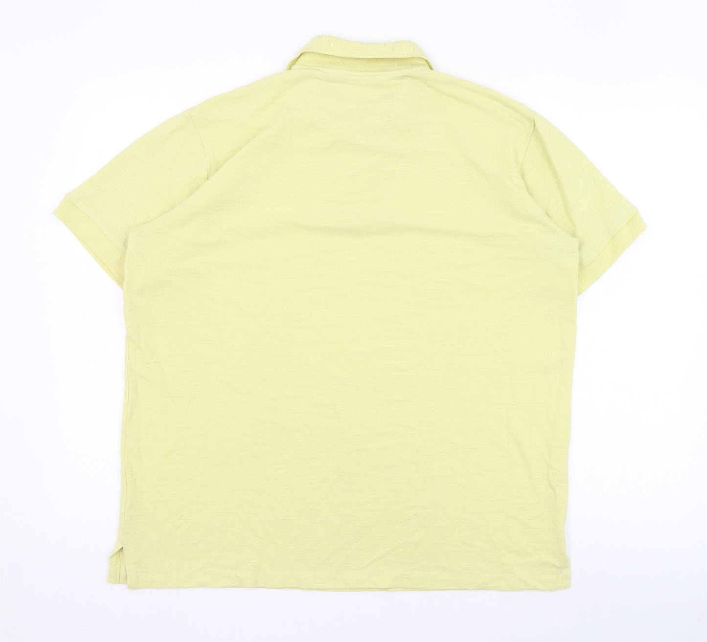 Empty Mens Yellow  Polyester  Polo Size L Collared Pullover