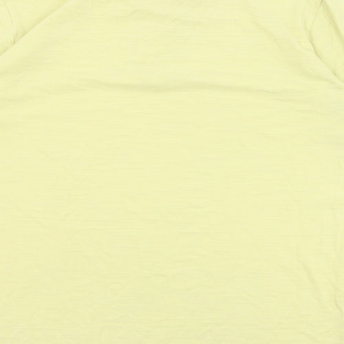 Empty Mens Yellow  Polyester  Polo Size L Collared Pullover