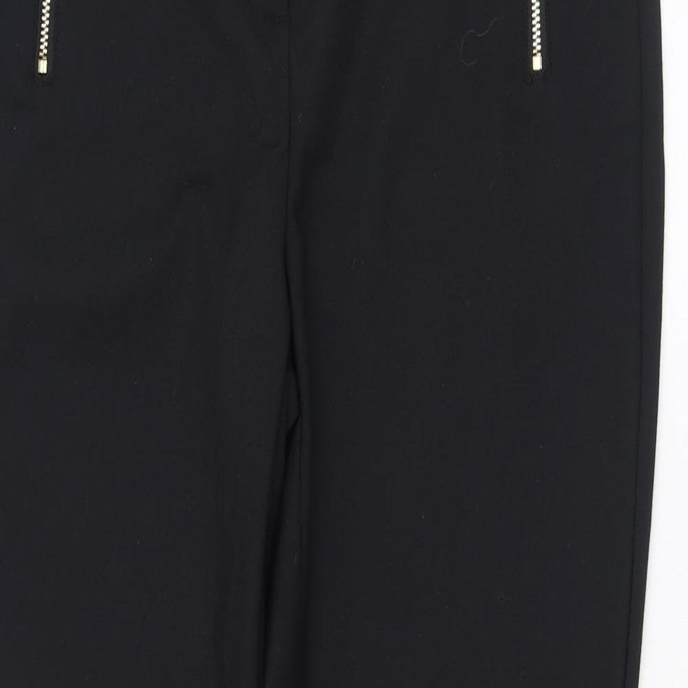 NEXT Womens Black  Polyester Trousers  Size 10 L27 in Regular Zip