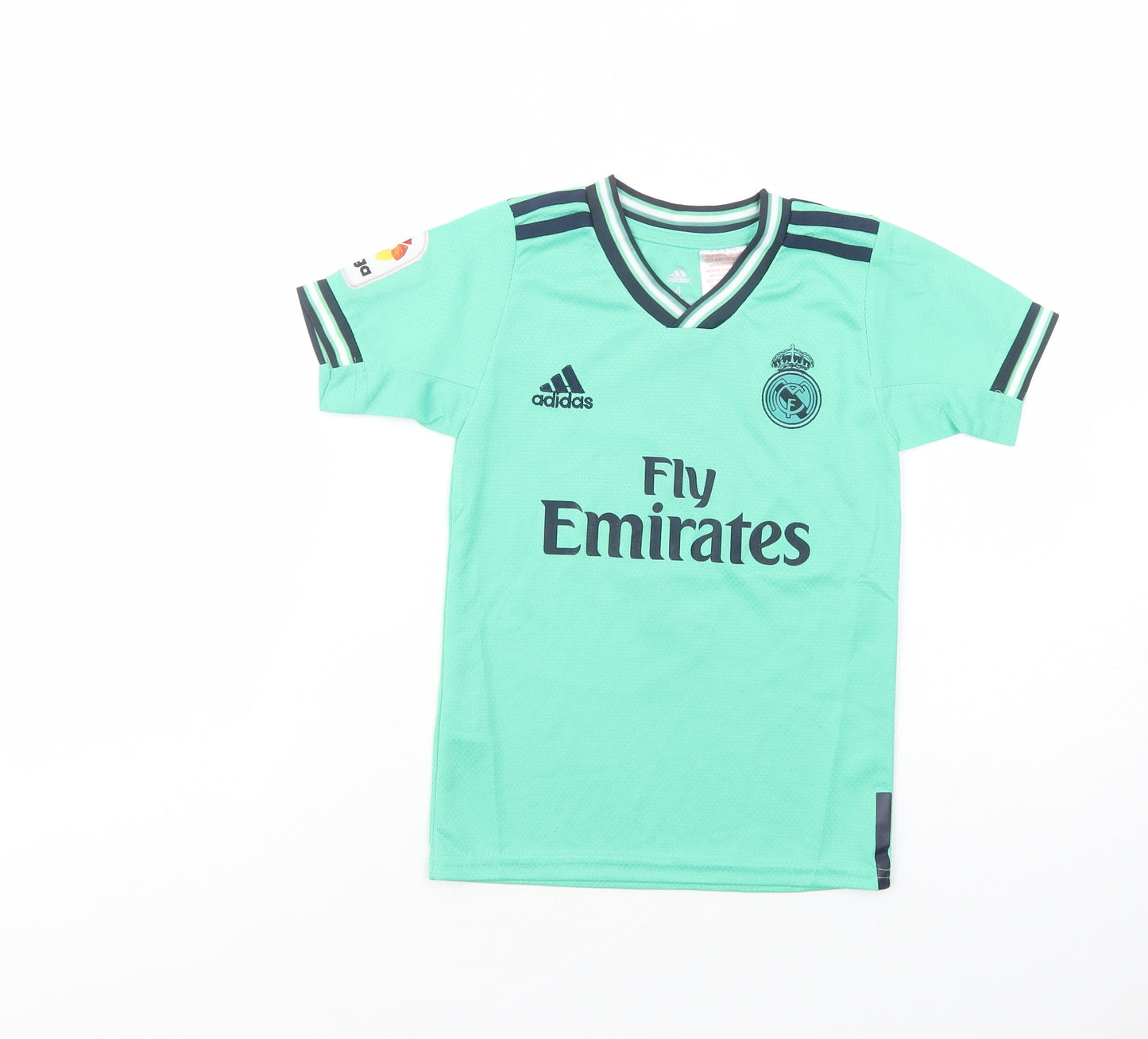 adidas Boys Green  Polyester Jersey T-Shirt Size 4-5 Years V-Neck Pullover