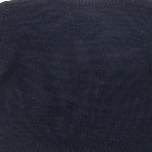 Primark Boys Blue Crew Neck  Acrylic Pullover Jumper Size 4-5 Years  Pullover - Christmas Jumper