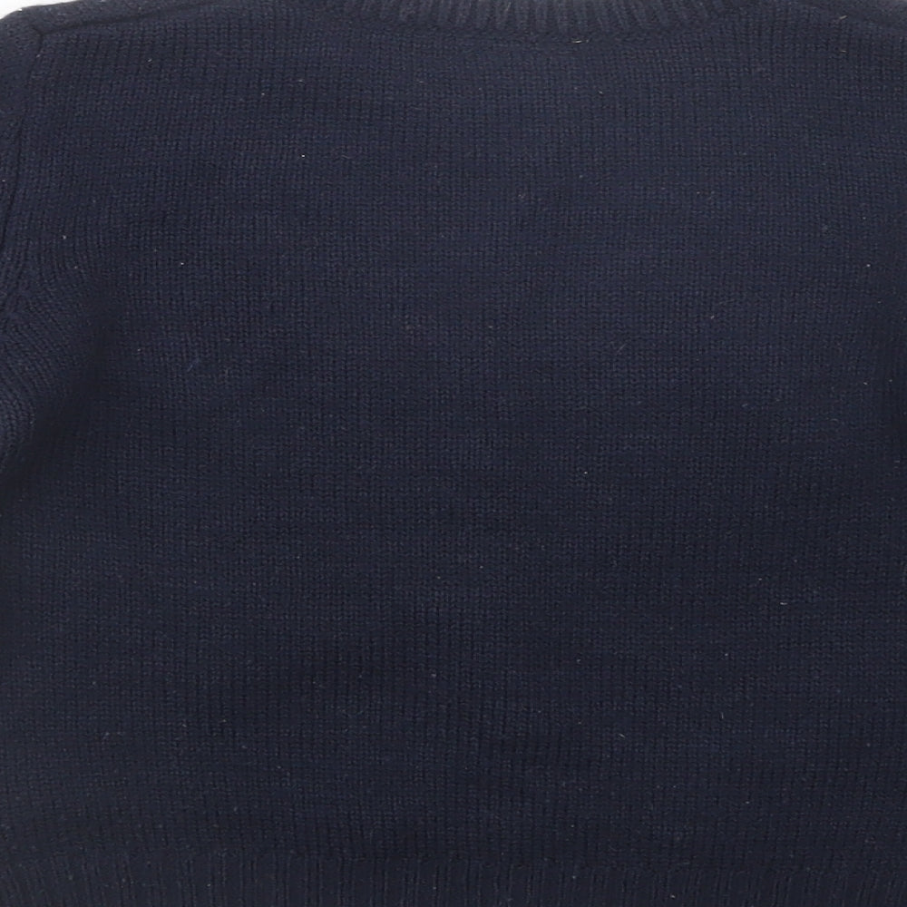 Primark Boys Blue Crew Neck  Acrylic Pullover Jumper Size 4-5 Years  Pullover - Christmas Jumper