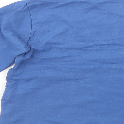 Okaidi Boys Blue  Cotton Basic T-Shirt Size 4 Years V-Neck Pullover