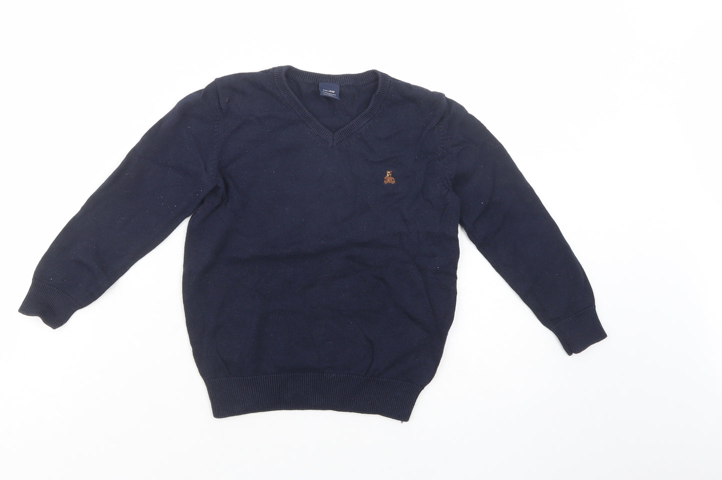 Gap Boys Blue V-Neck  Cotton Pullover Jumper Size 4 Years  Pullover