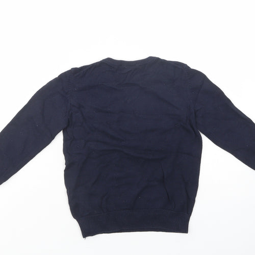 Gap Boys Blue V-Neck  Cotton Pullover Jumper Size 4 Years  Pullover