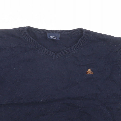 Gap Boys Blue V-Neck  Cotton Pullover Jumper Size 4 Years  Pullover